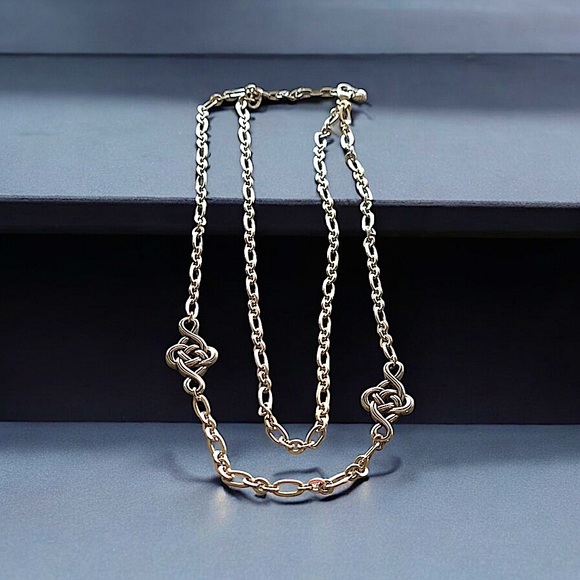 HTF BRIGHTON Celtic Interlok Knot Layer Silver Necklace EUC JL9450 - Picture 9 of 12